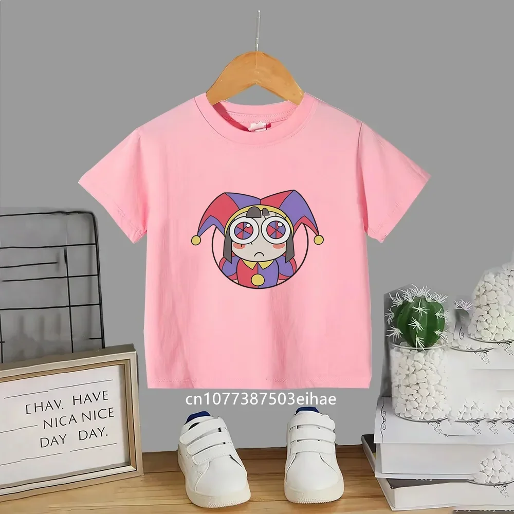 The Amazing Digital Circus Graphic T-Shirt for Kids, Lightweight Cotton Short Sleeve Tops, Boys Girls Daily Casual Anime Clothes