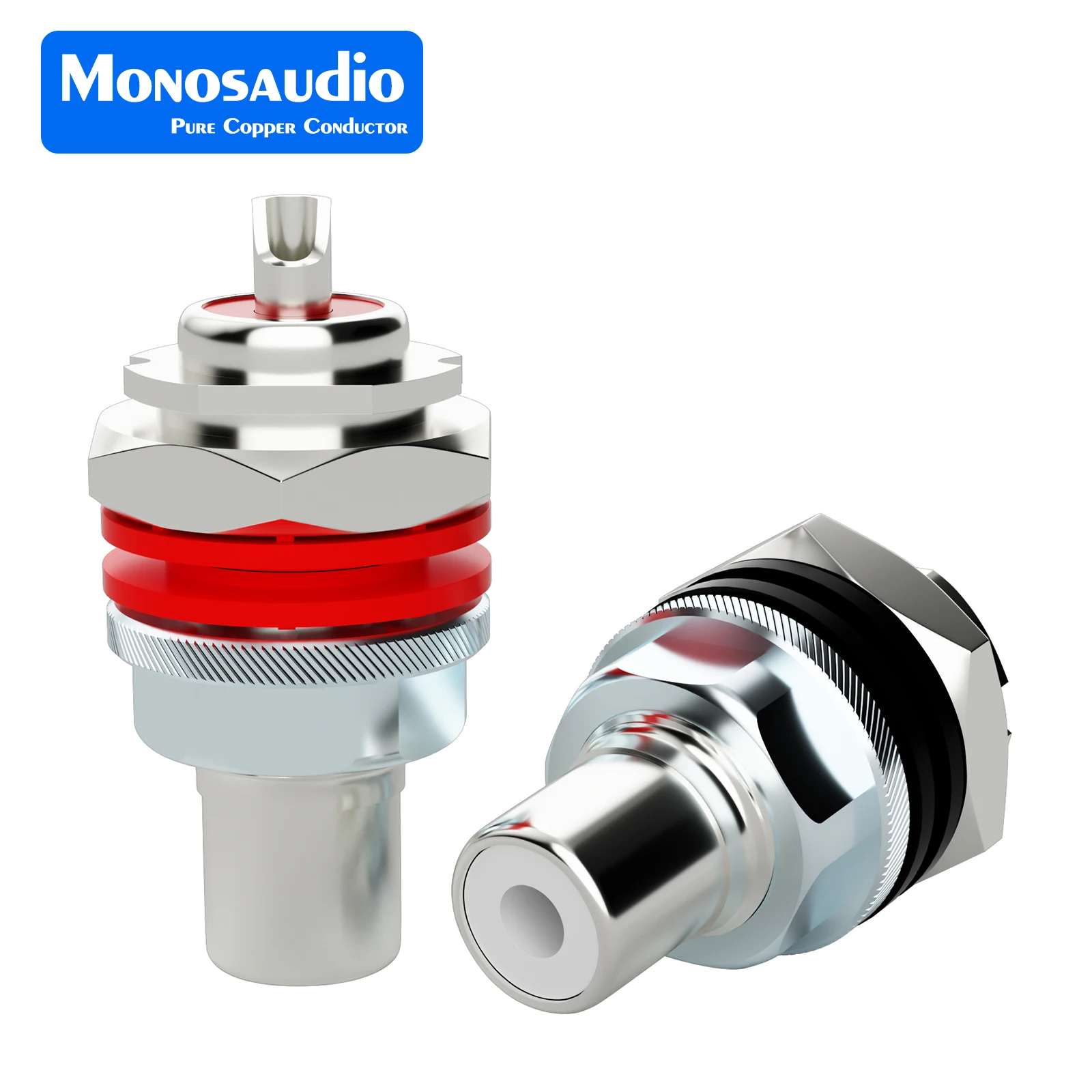 Monosaudio C401R/G RCA-Buchsen aus reinem Kupfer, Anschlussgehäuse, reines Kupfer, Gold/Rhodium, verfügbare Isolations-Metallanschlüsse – Detail 5