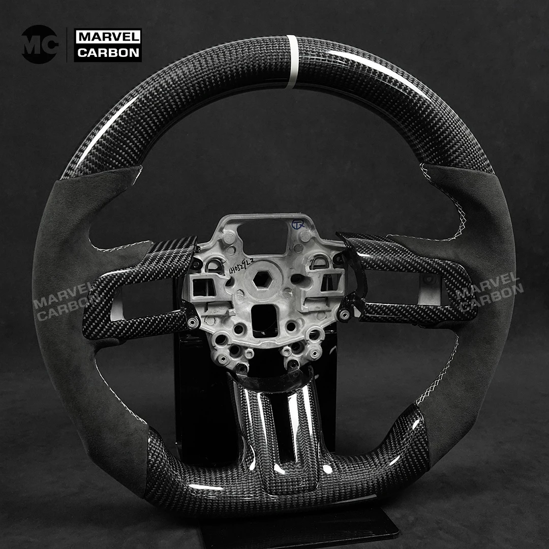 

Carbon fiber Steering Wheel Display Compatible For Mustang Customized Steering Wheel Lmprove Driving Experience