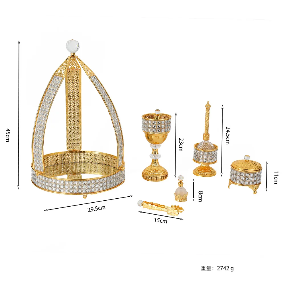 New Arabic style aromatherapy stove set, creative European Middle East ornament tray aromatherapy stove light luxury display sta