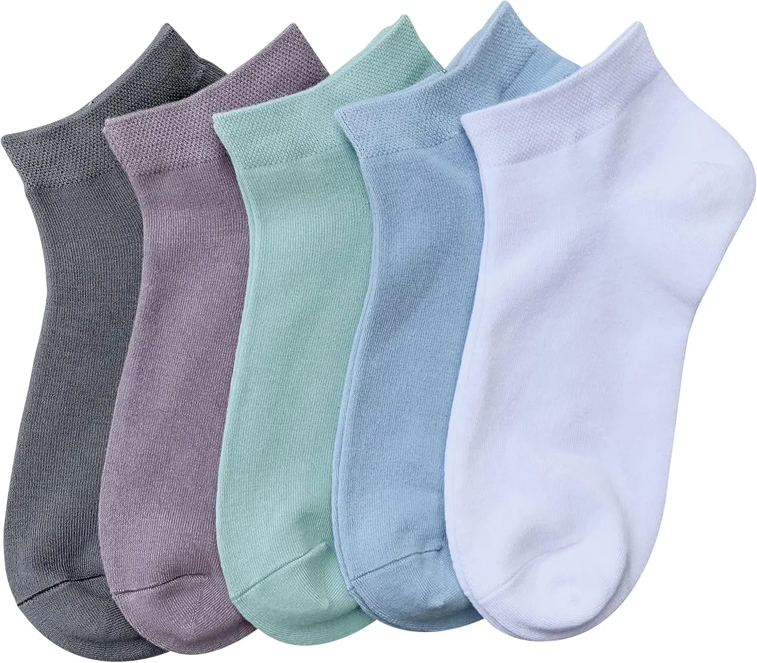 

Women's Viscose Bamboo Ankle Socks Low Cut Thin Lightweight Pastel Color Soft 5 Pairs