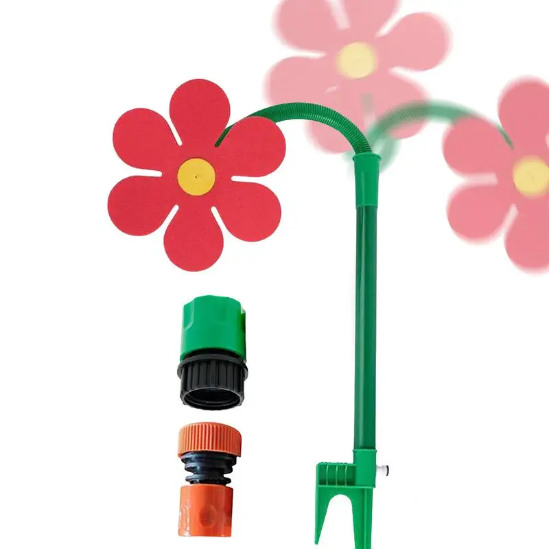 Crazy Spin Sprinkler Flower Shape Dancing Daisy Sprinklers 360 Rotating Water Spray Toy for Yard Lawn Watering Garden Decoration