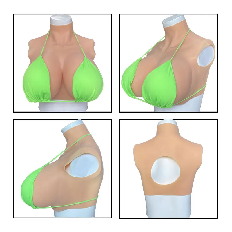 Huge Plump Silicone Breast Forms for Transgender Crossdressing with Realistic Nipple Areola Soft Shake Enhance Chest Fake Boobs