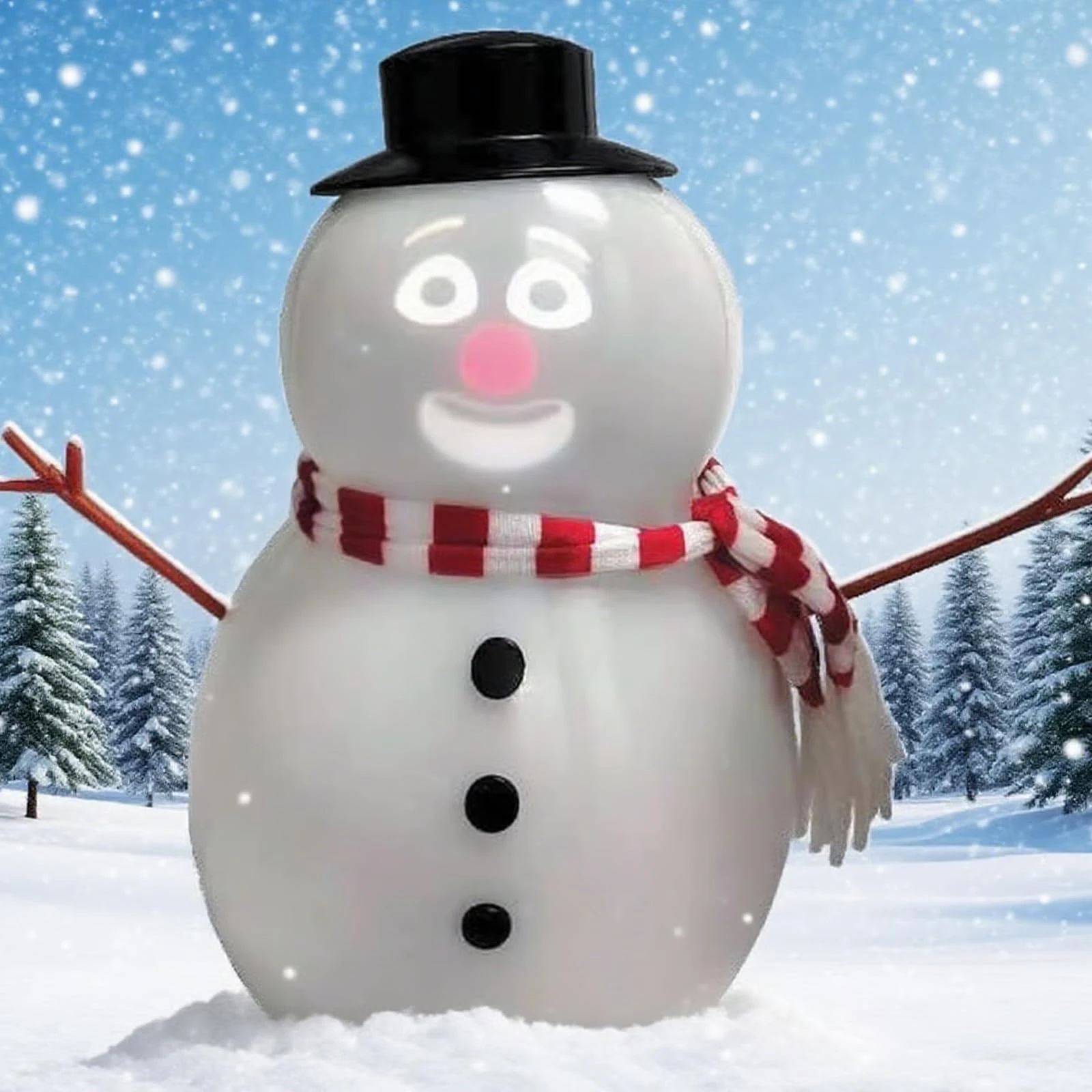 Creative Winking Snowman Statue Built-In Projector Speaker Singing Interactive Xmas Sculpture Cute Animated Snowman Ornaments view 4