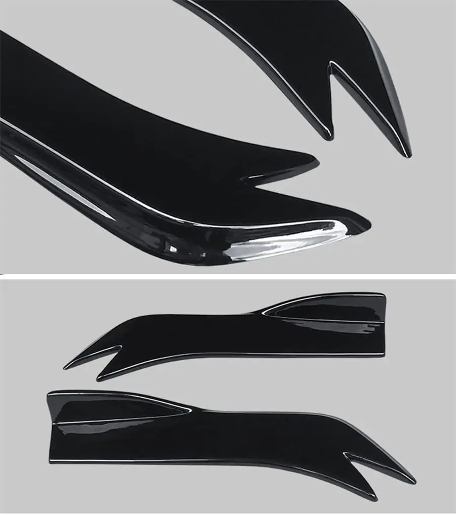

2Pcs Gloss Black Car Rear Bumper Lip Diffuser Splitter Canards Spoiler w/ Screws