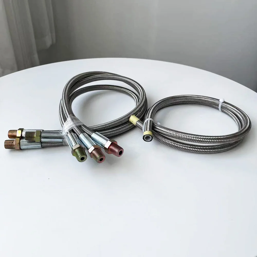 Stainless Steel Metal Flexible Industrial Pipe Hose External Thread BSP1/4 3/8 1/2PTFE High Temperature Corrosion Resistant Hose