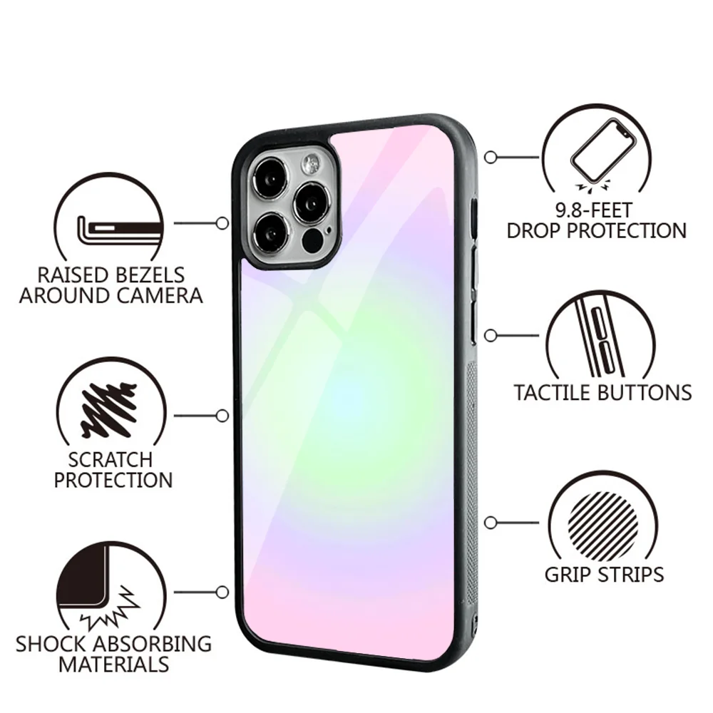 Paste Aura Phone Case For IPhone 11 12 13 14 15 Plus Pro Max Mirror Acrylic PC TPU Cover