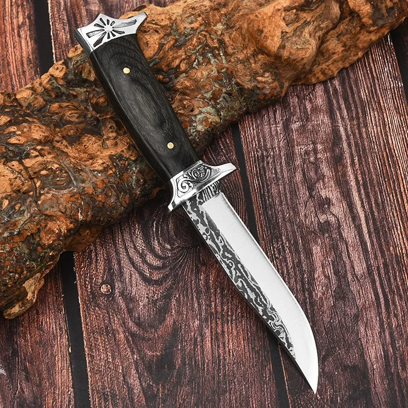 

Ножи для выживания на природе, кемпинга, 7cr13mov, лезвия, деревянные ручки, тактика для самообороны, дикой природы, прямые ножи, военные ножи