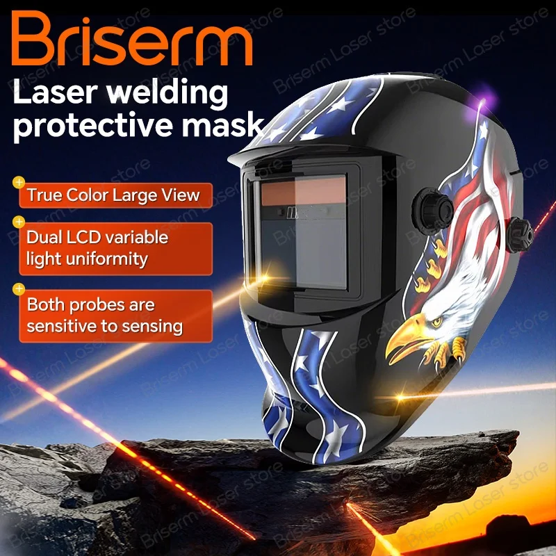 Laser Welding Helmet Large View Auto Darkening Welding Helmet Laser Safety Mask for Welding MIG MAG MMA Machine