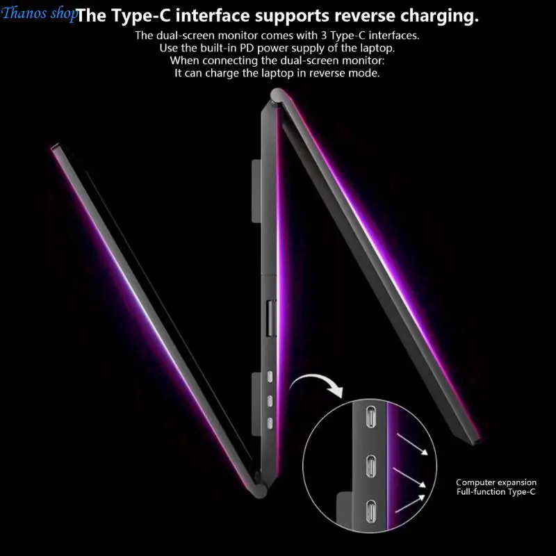 14 Foot Double Screen Transportable Laptop Observe 1080P 1080P USB CREATE High-Definition Multimedia Connection Point Consistent