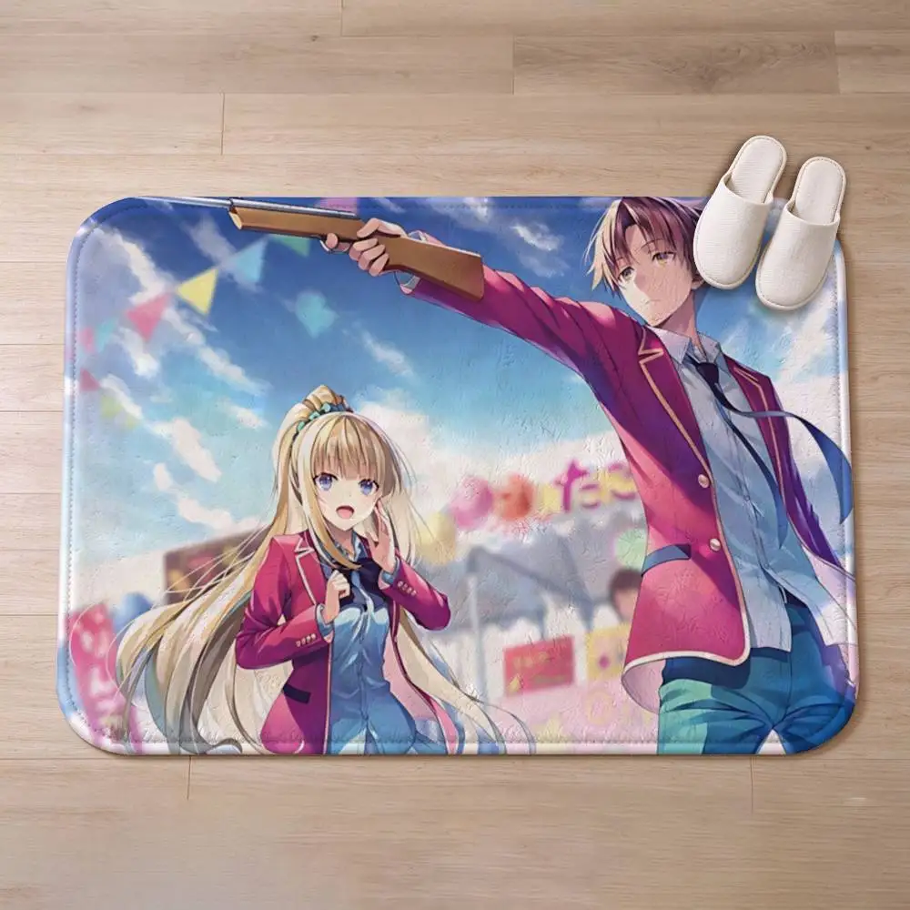 A-Ayanokoji Anime C-Classroom of the Elite Home Decor Short Plush Floor Mat, Non-Slip & Easy to Clean for Multi Doorways