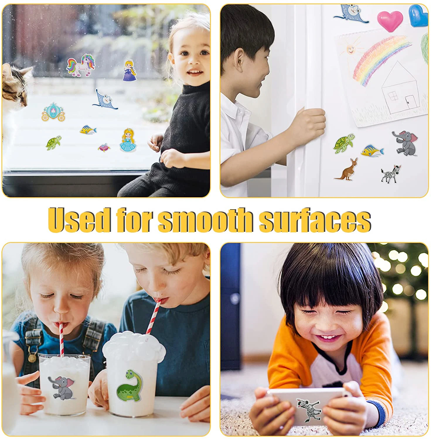 DIY Kids Reusable Static Scene Stickers Cartoon Princess Animal Puzzle Stickers Game Learning Educational Toys Kids Party Gifts