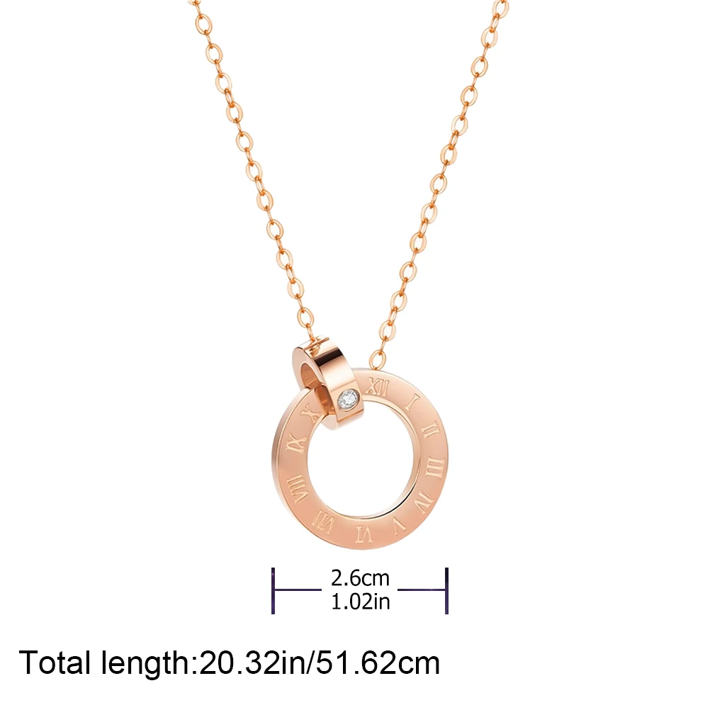 

Diamond Necklace Fine Workmanship Thick Engraved Roman Numerals Women Creative