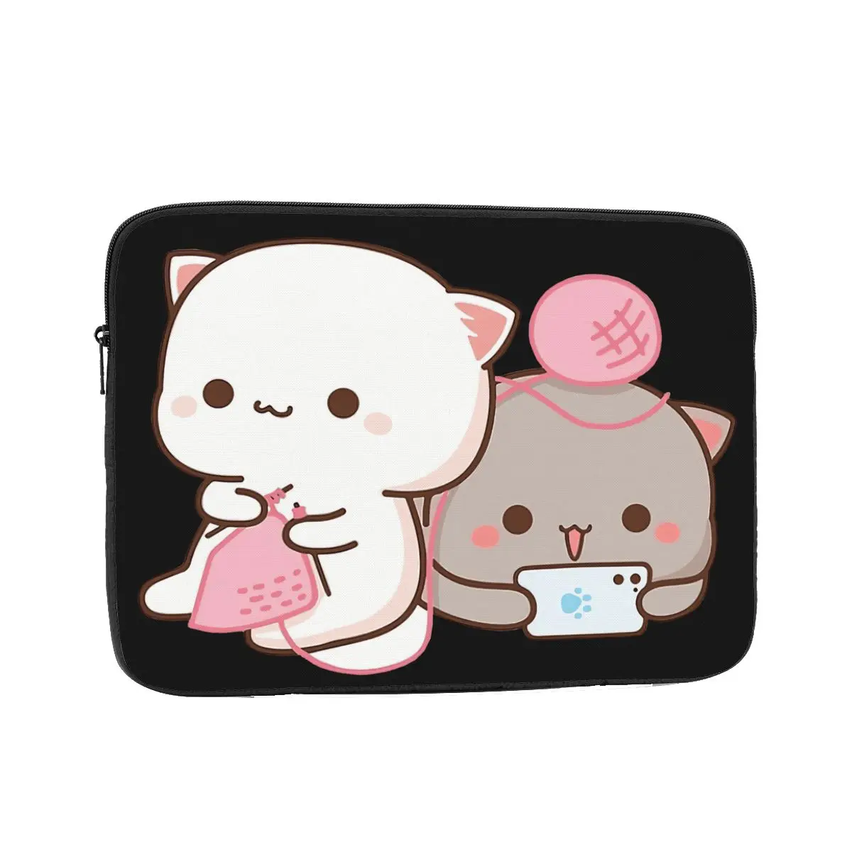 

Peach And Goma Mochi Cat Knitting Computer ipad Laptop Cover Case Laptop Sleeve Bag Portable Cover Fundas Pouch