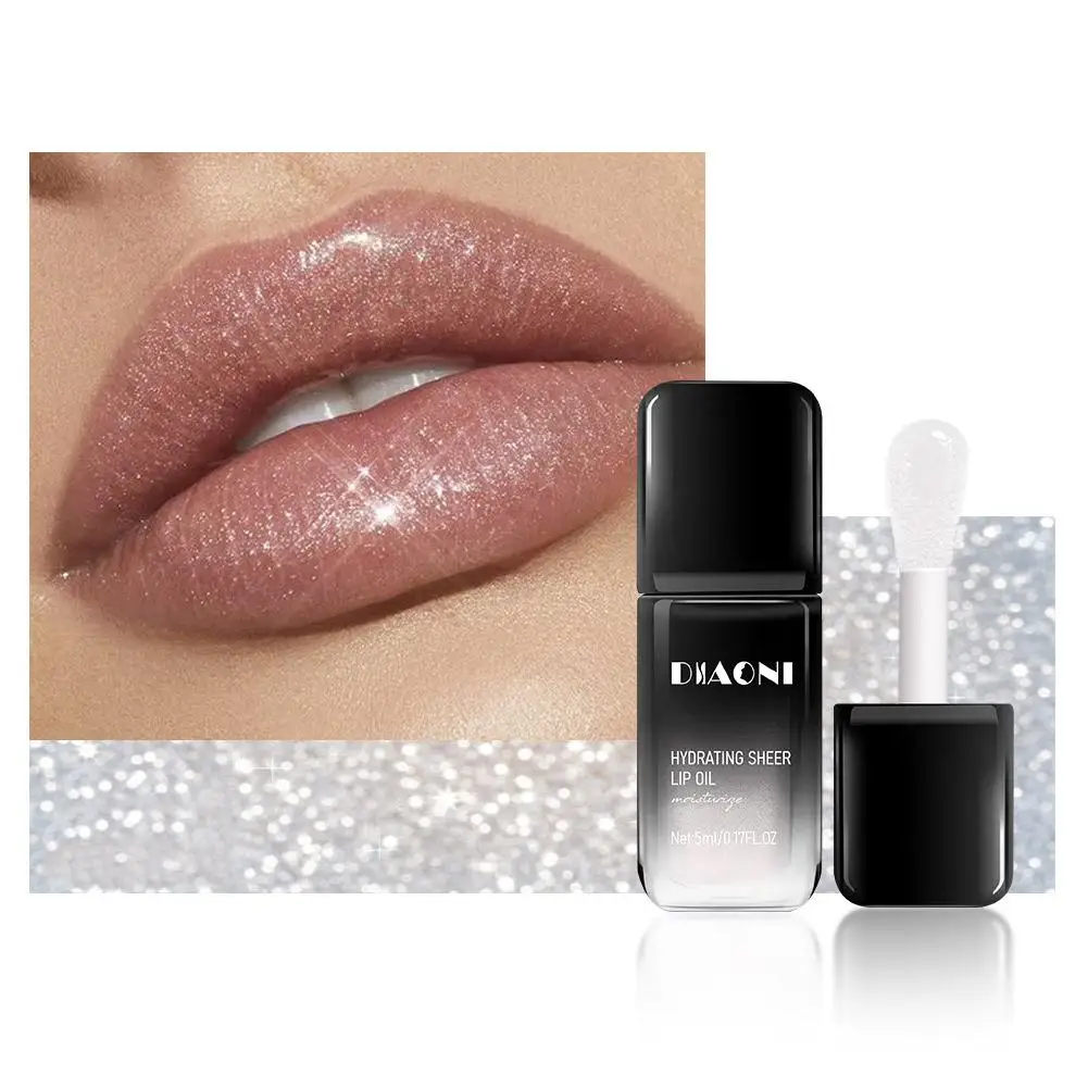 Aceite labial perlado, aceite labial cristalino hidratante, brillo labial hidratante profundo, brillo labial efecto espejo, brillo labial voluminizador, cosmético para todo tipo de piel M9S7