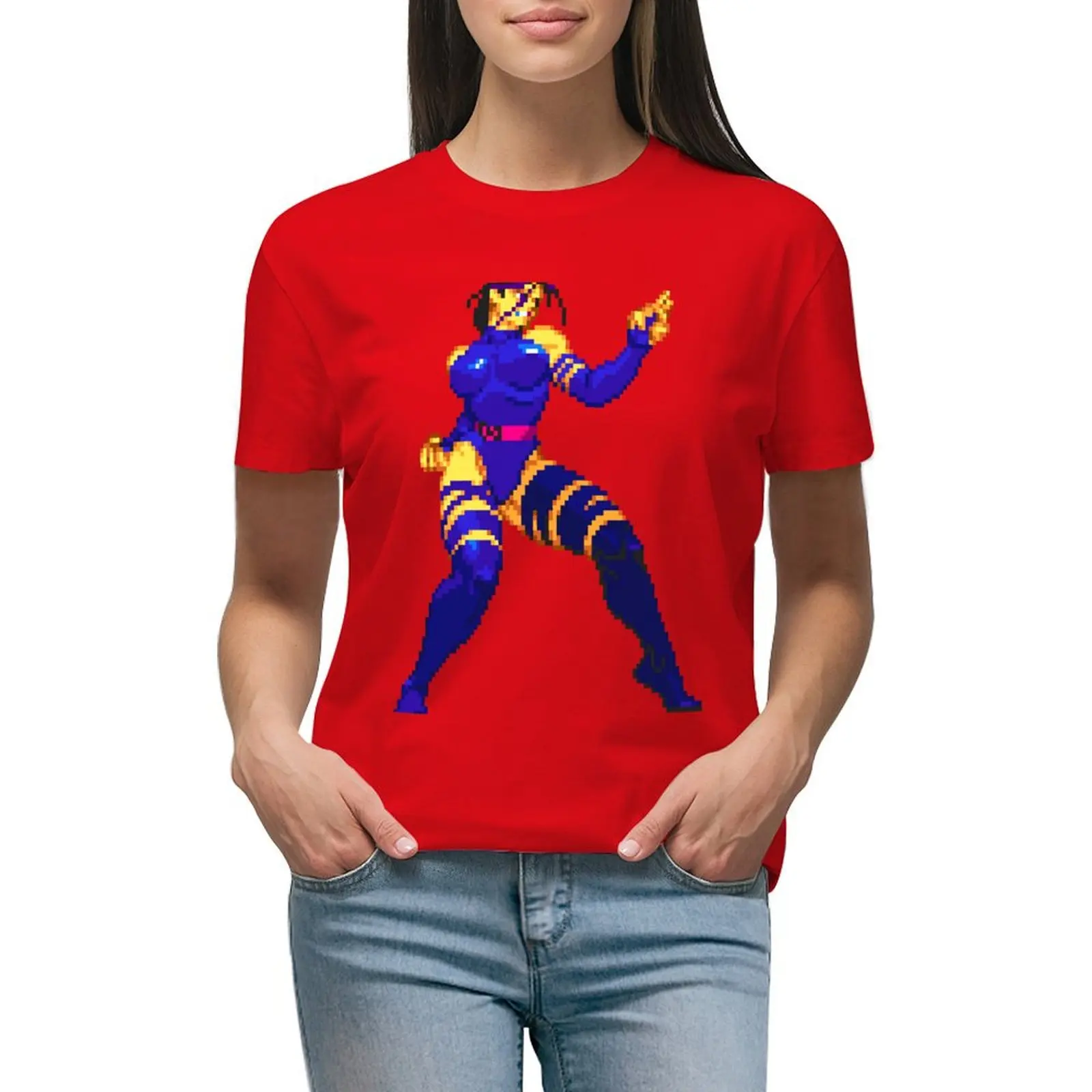 Psylocke Stance MvC2 T-shirt plus size tops kawaii clothes designer clothes Women luxury