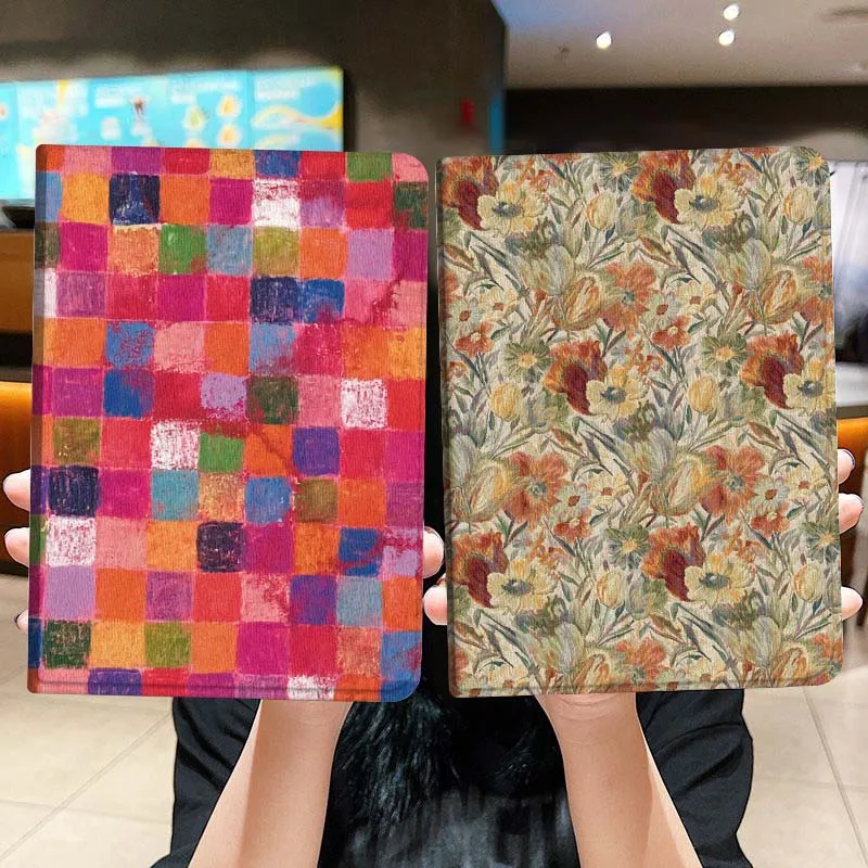 

Colorful Square Pattern Art Gift Tablet Case For Lenovo Xiaoxin Legion Pad Tab Pro GT Y700 Gen4 2 11 P11 M10 K10 3rd Plus Gen