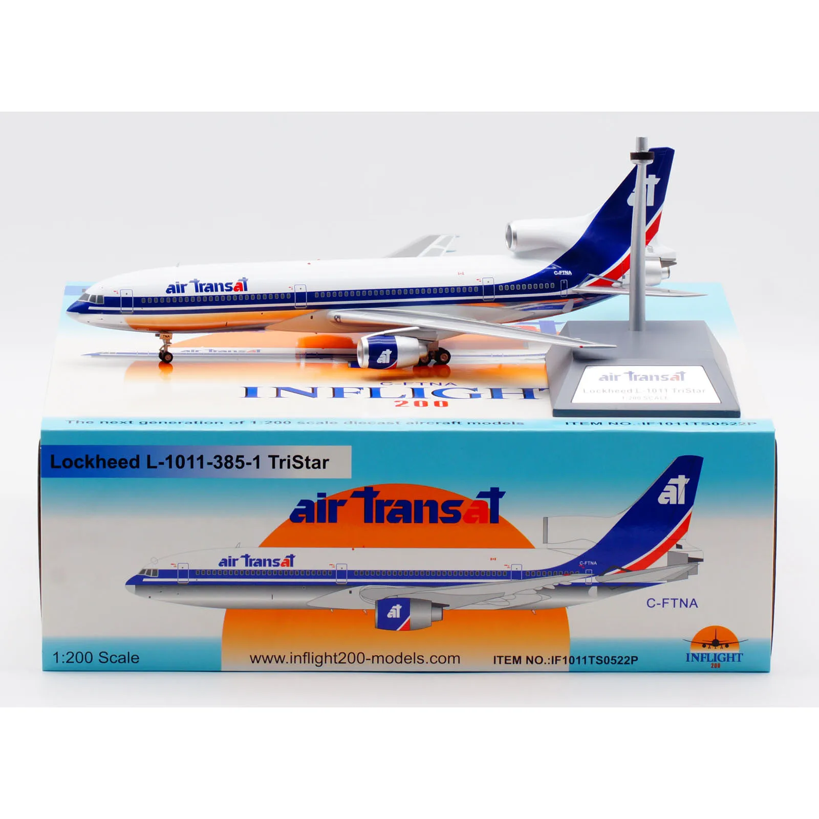 

IF1011TS0522P Alloy Collectible Plane Gift INFLIGHT 1:200 Air Transat Lockheed TriStar L-1011 Diecast Aircraft Jet Model C-FTNA