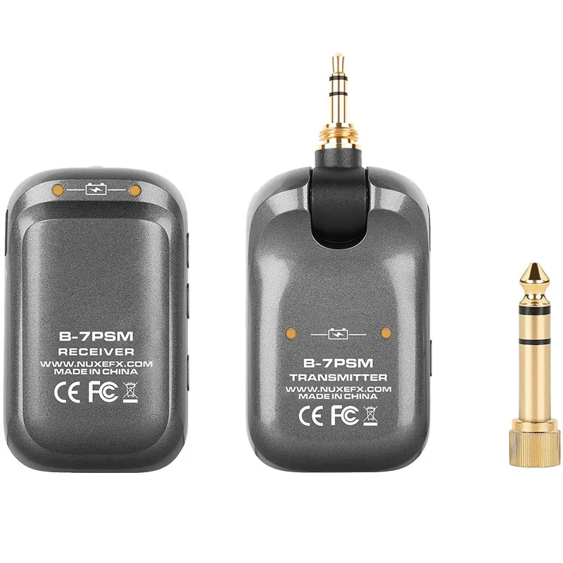 Wireless transmitter receiver B-7 PSM earbuds for guitar bass instruments