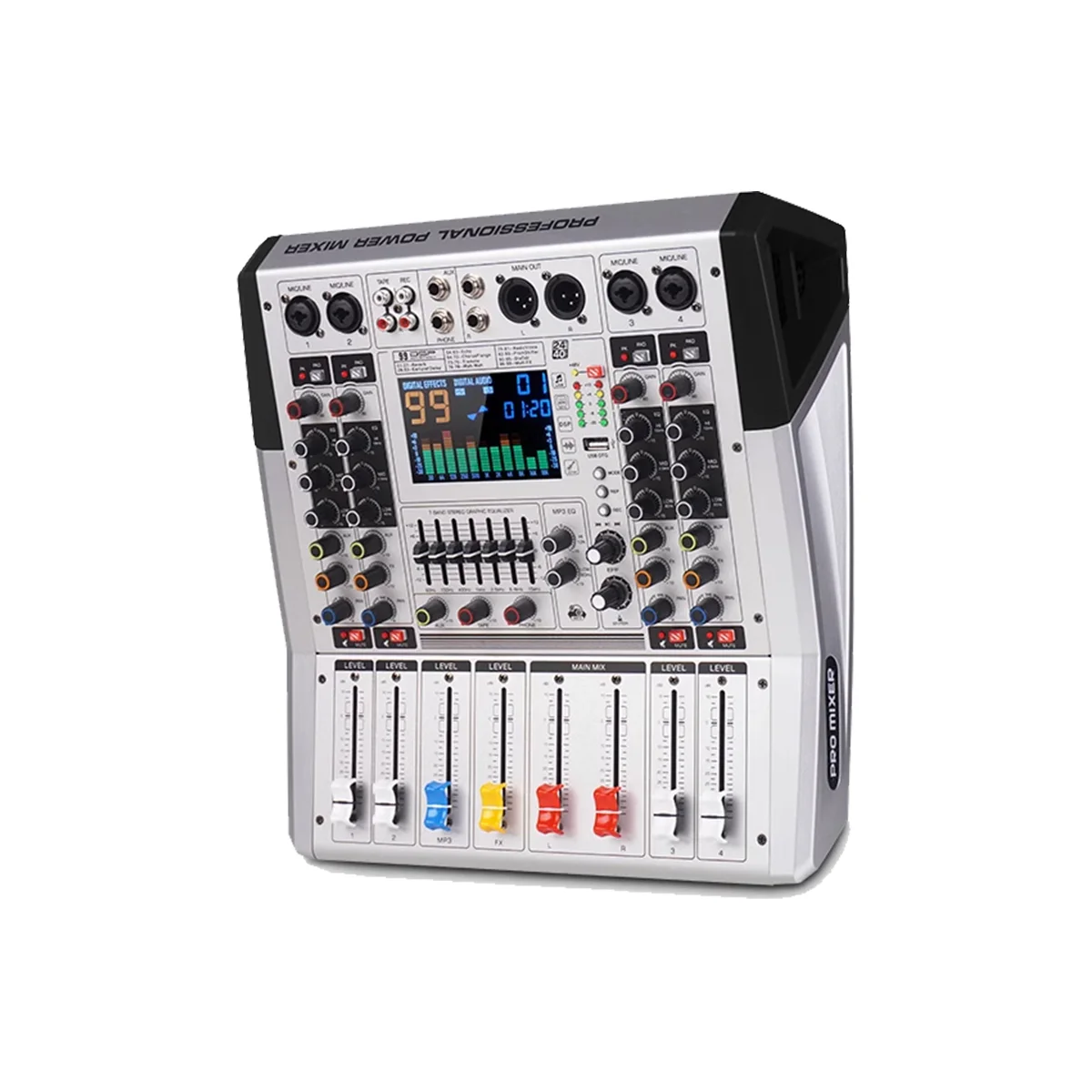 

400W*2 Professional Power Amplifier Audio Mixer 4/6/8 Channels 99DSP USB Bluetooth Recording MP3 Reverb Amplifier Mixing System