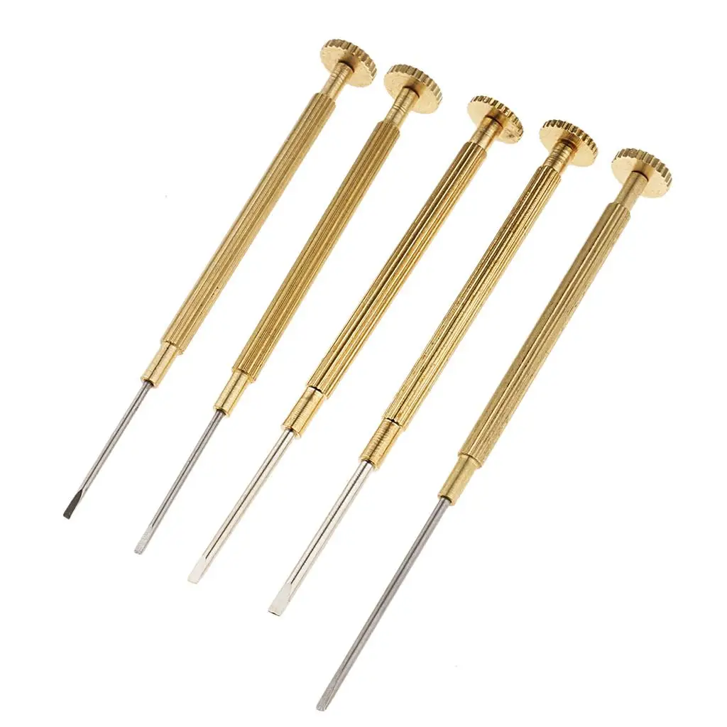 5pcs Clock Screwdriver Set Kit Jewelers Flat Repair Tools for