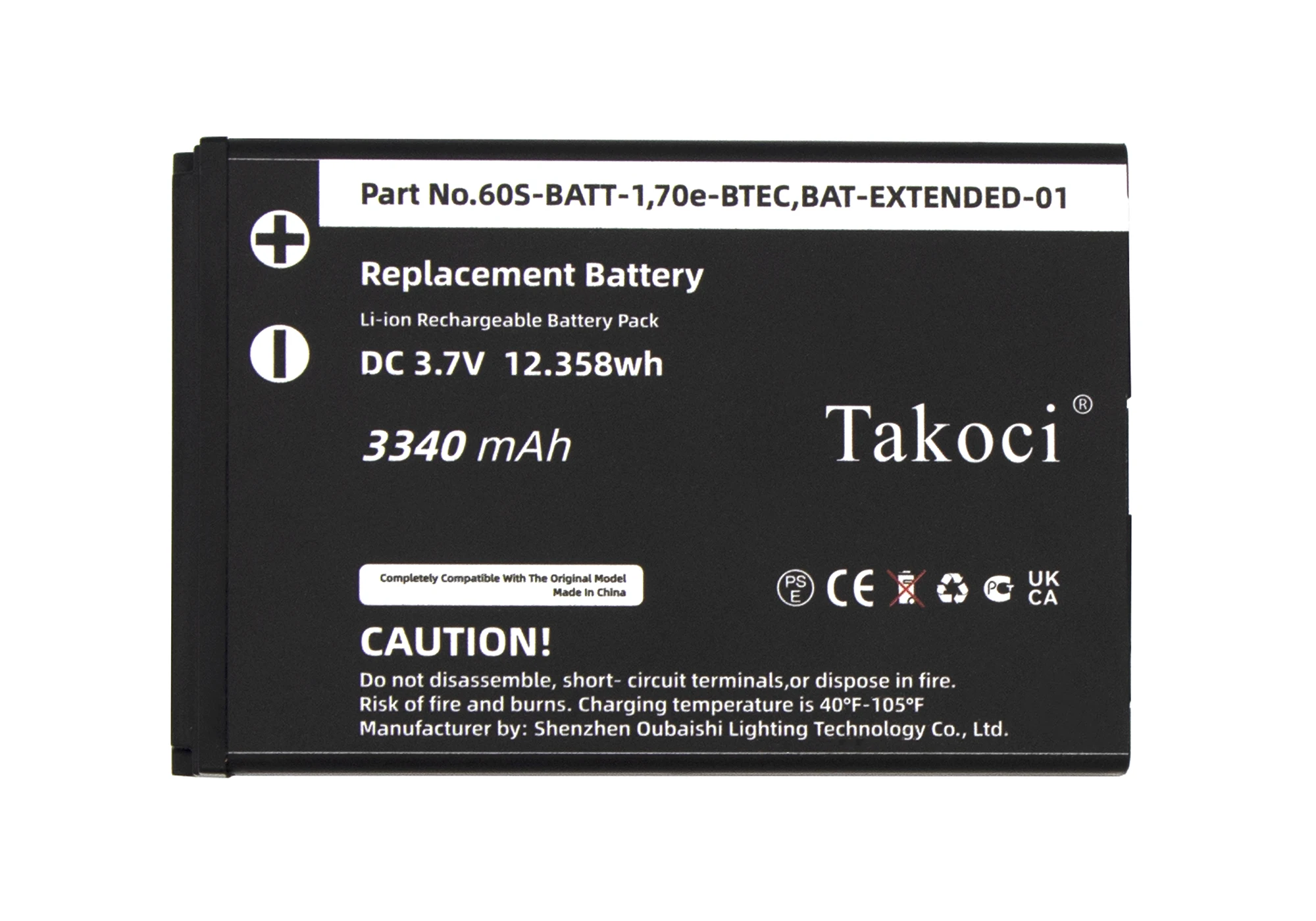 Replacement Battery for Dolphin  60s, 70e, 75e 60S-BATT-1, 70e-BTEC, BAT-EXTENDED-01 3.7V/mA