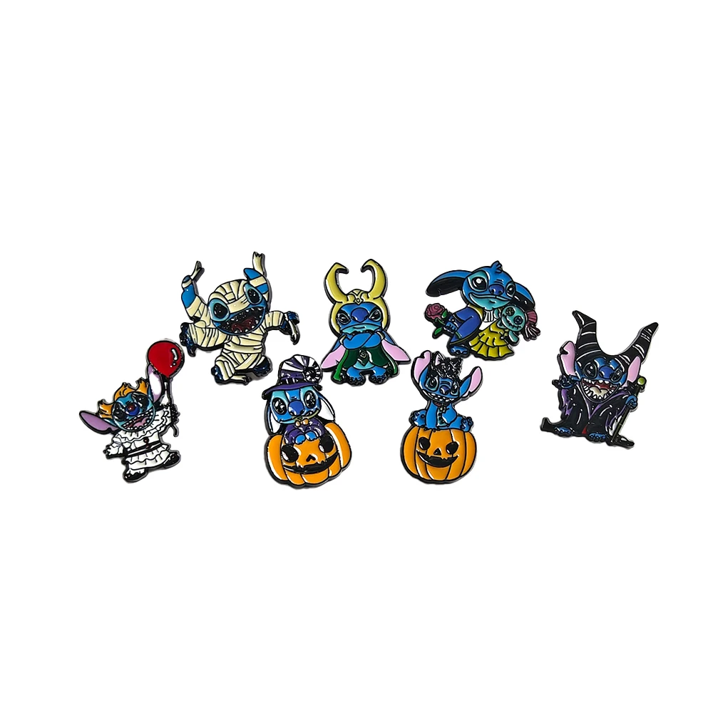 

1/7PCS Disney Lilo & Stitch Enamel Pin Cute Cartoon Figure Stitch Metal Badge Brooch Jacket Jeans Lapel Pin Kawaii Jewelry