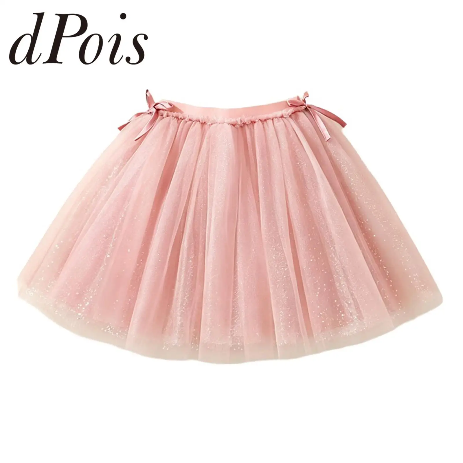 Girls Figure Skating Ballet Dance Skirts Kid Girls Princess Tutu Shiny Sequin Tulle Skirt Costume Birthday Fashion Clothes