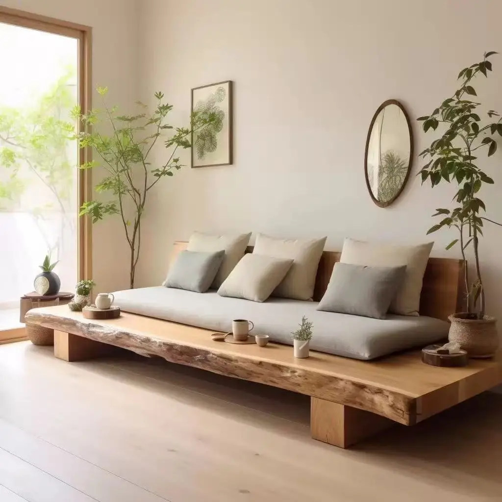 Straight row sofa real homestay combination log small apartment hotel furniture simple living room