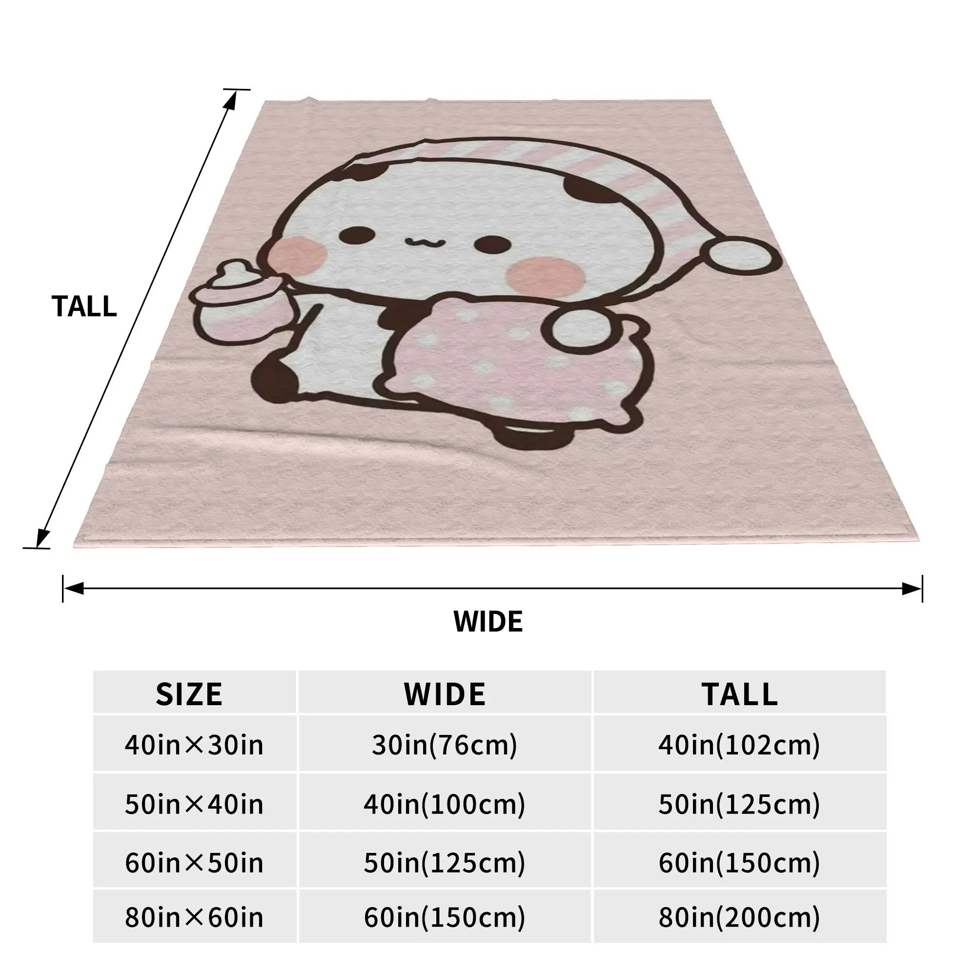 Bubu Dudu Going To Sleep Panda and Bear Blanket Breathable Flannel Sofa Throw Blanket for Couch Bedding Outdoor Throws Bedspread