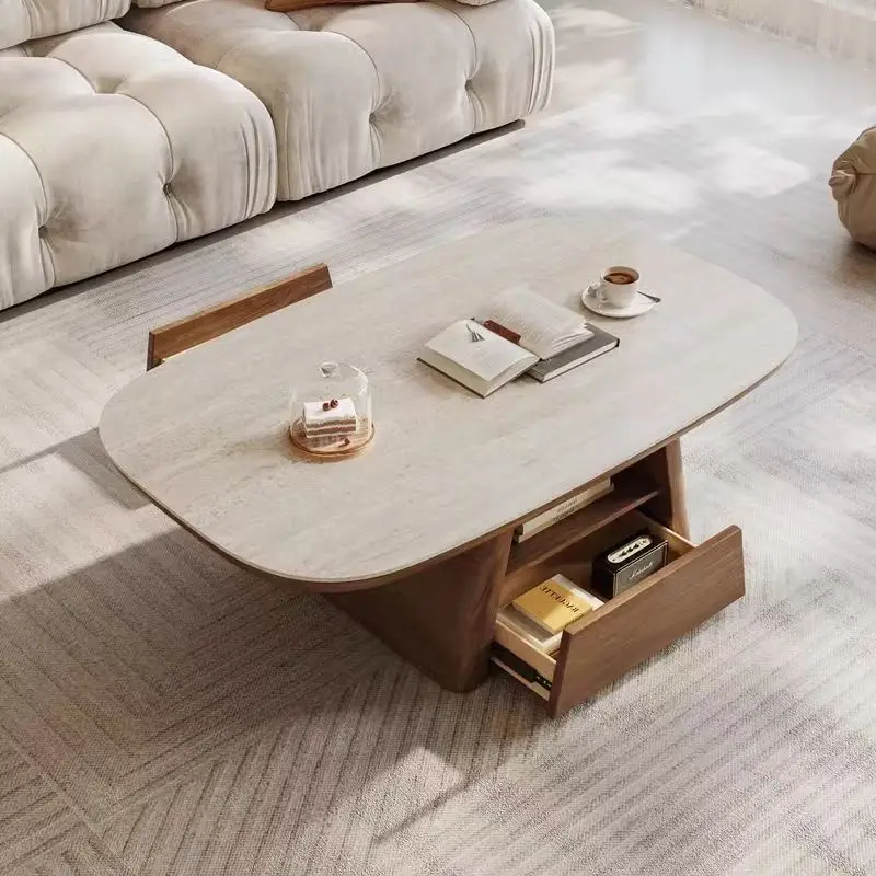 Light luxury simple coffee table, modern living room, small household, creative antique combination, advanced retro
