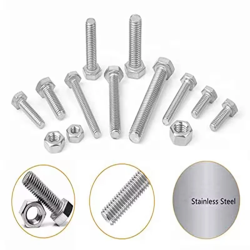 180-Piece M5 Stainless Steel Metric Hex Screw, Bolt, and Nut Assortment Set; Mechanical Assembly Components; DIY Fastener Set; F