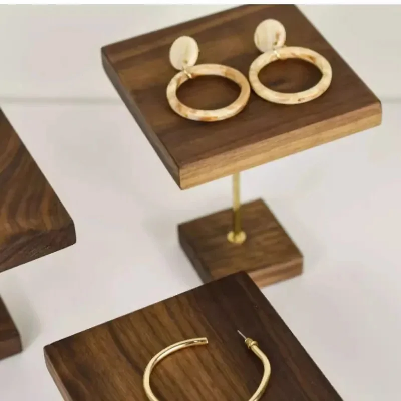 Jewelry Decorative Shelves Display Stands Black Walnut  Jewelry Ladder Display Shelf Earrings Ring Tray  Props Home Decor