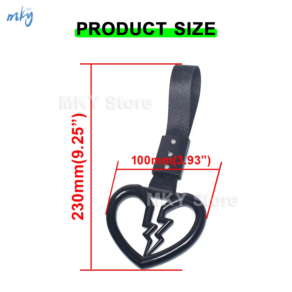 Heartbreak Car Traction Belt Trim Tow Belt ABS Car Warning Ring Decorative Tape for Car Rear Bumper Car Armrest Strap