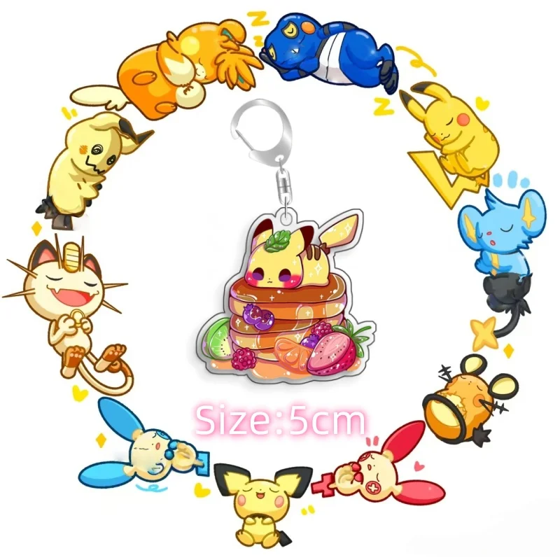 For Pokemon Bulbasaur Gengar Mew Psyduck Spuitle  Anime Self Made Acrylic Card Style Keychain Classics Game Collection Cards Toy view 3