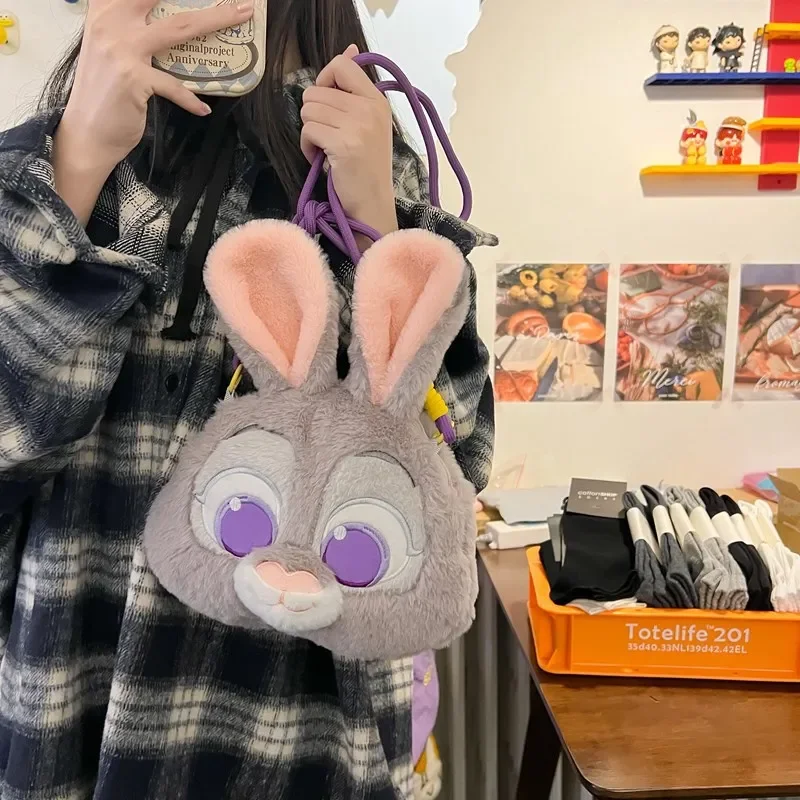 

Disney Kawaii Anime Judy Hopps Plush Crossbody Bag Cute Sweet Backpack Cartoon Storage Bag Lovely Shoulder Bag Gifts for Girls