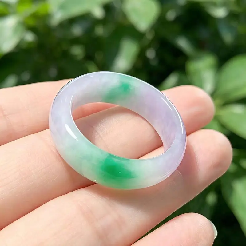 Trendy Spring Collection: for Couples, Featuring Gradient Green Purple Colors, and Ice-Cool Basha Jade Rings