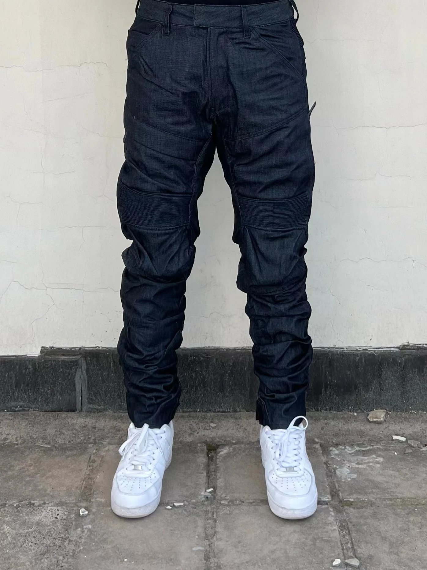 

Exd High End 3D Splicing Motorcycle Motion Function Original Cow Hardened Denim Jeans Youth Faion Casual Wear Multi ket