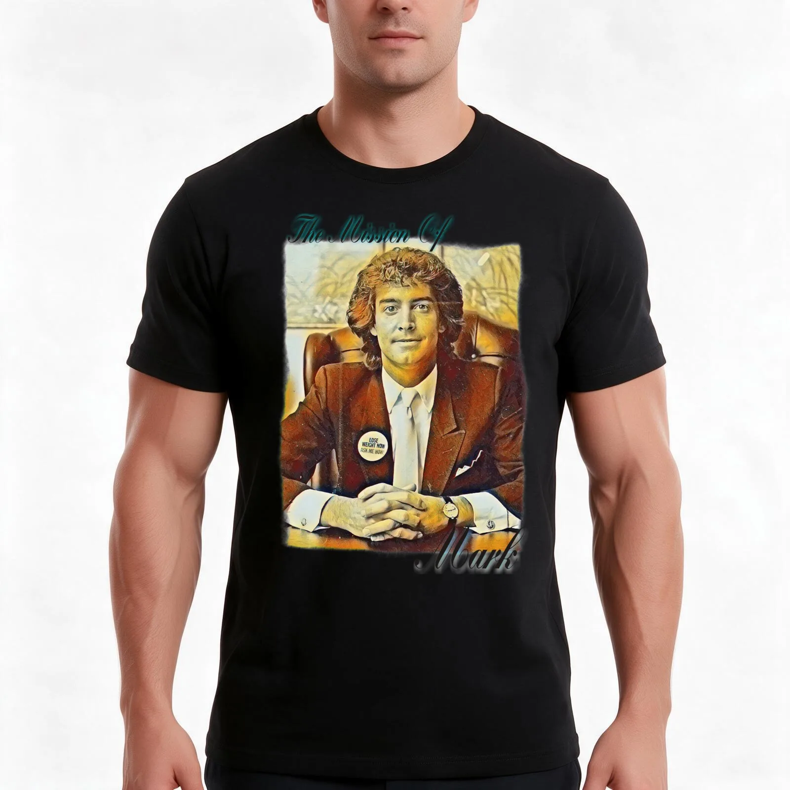 The Mission Of Mark T-Shirt, Summer Casual Cotton Tee, Oversized Streetwear Tops, Vintage Graphic Print, Loose Fit Short Sleeve