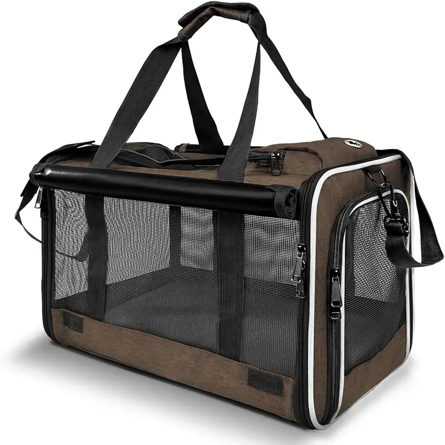 

Pet Carrier for Large Cat Soft-Sided Animal Tra eling Bag for Medium Cat up to 20lbs / Washable Small Dog Puppy 10 lbs Crate Cas