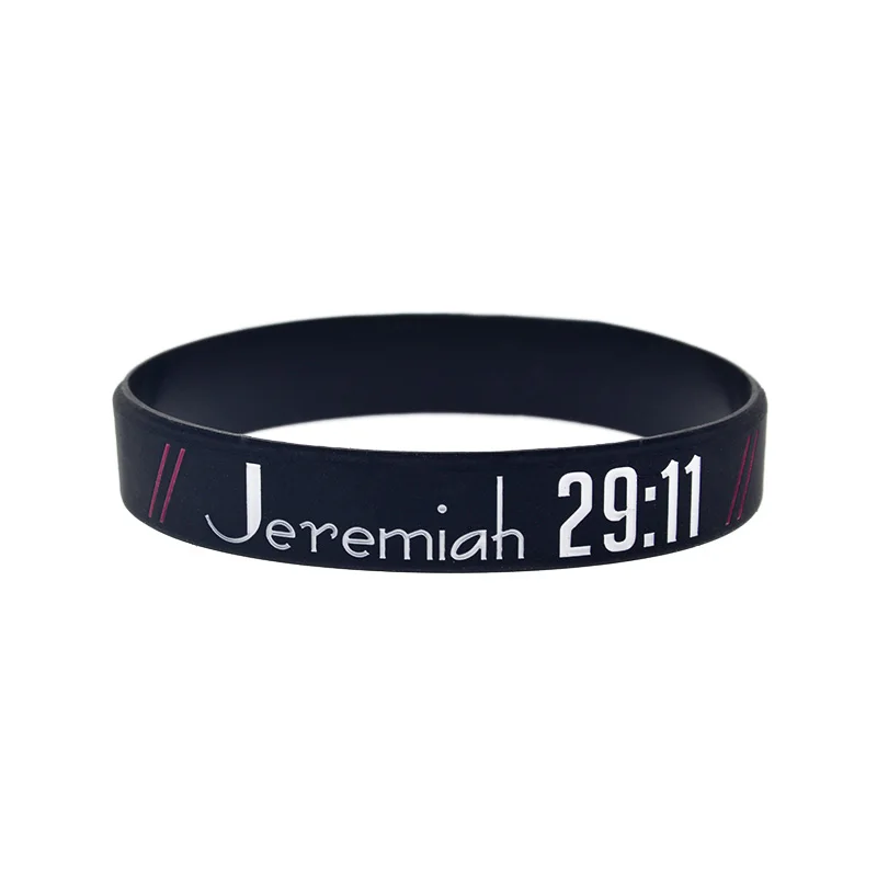 50 Stück Silikonarmbänder mit den Bibelstellen Jesaja 40:31, Römer 15:13, Jeremia 29:11, Philipper 4:6, Jesus-Gummiarmreif – Detail 6