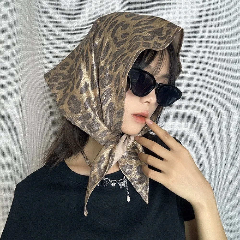 

Fashion Y2K Triangular Headscarf Hip Hop Headband Leopard Print Hair Scarf Soft Wrap Hair Band Punk Bandana Ladies