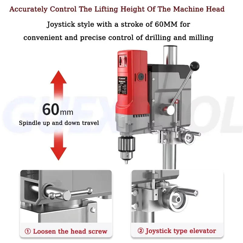 Electric Bench Drilling Machine 220V Multifunction 6-Speed Governor Mini Bench Drill Stand Steel/Woodworking Home DIY Tools