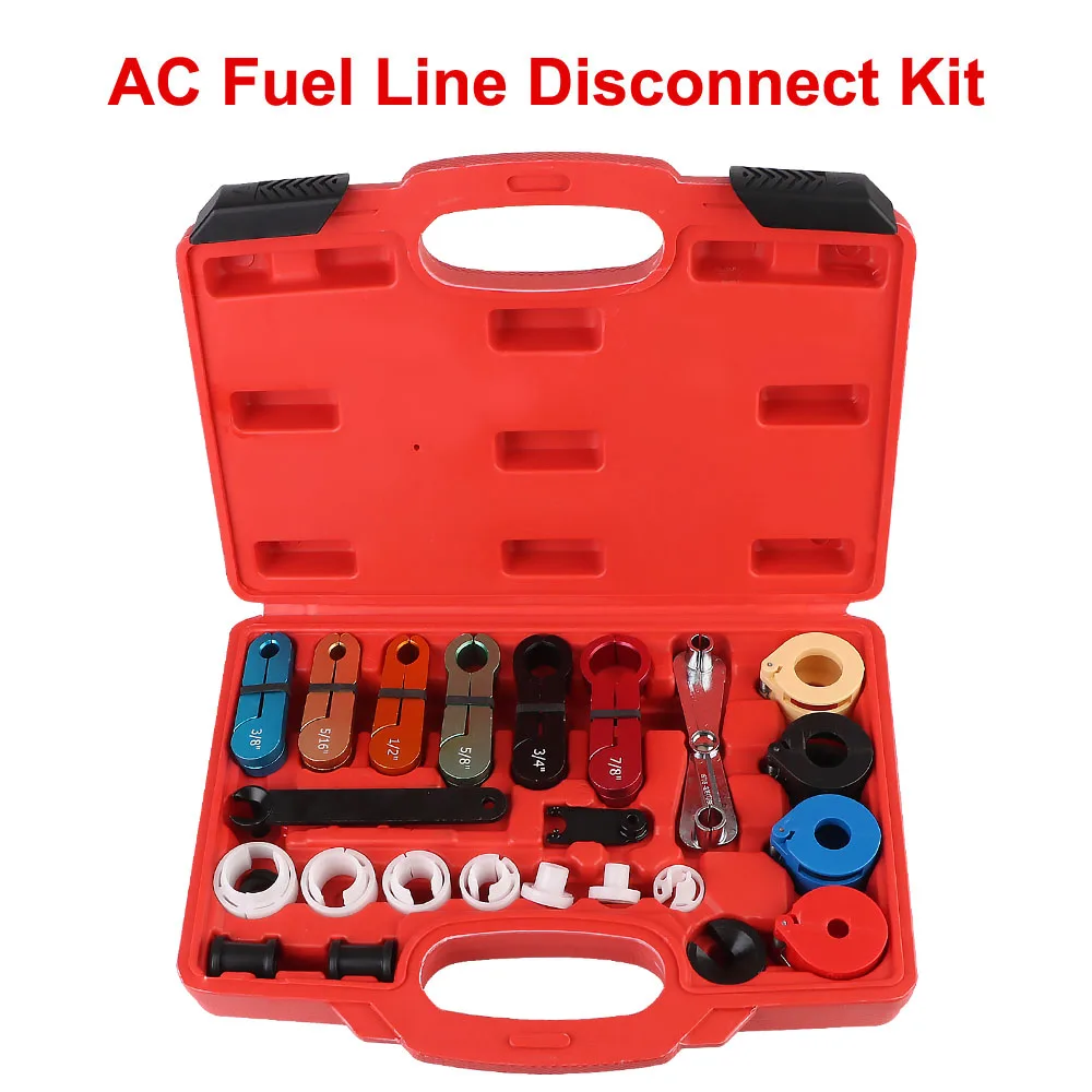 

Инструмент для ремонта автомобиля с ящиком для инструментов, набор инструментов для быстрого отключения, набор для отключения топливной линии переменного тока, 26 шт., автомобильные аксессуары, универсальные