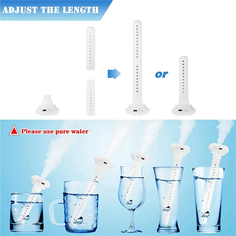 CKFAM-2X Mini Portable Humidifier Cool Mist Humidifier USB Air Humidifier Without Water Bottle For Travel Office Hotel Car