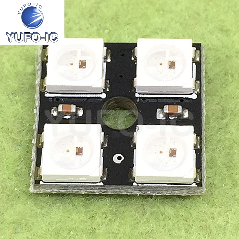 Free Ship 1PCS WS2812B-4-Bit RGB LED Full-Color Drive 4-Bit Lantern Module Development Board