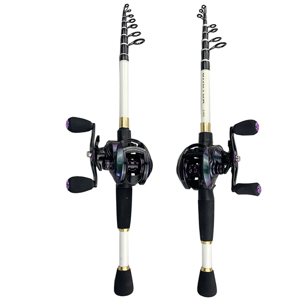 

Ghotda Baitcasting Fishing Reel 8.1:1 Strong Speed Ratio Fishing Reels Spinning/Casting Telescopic Fishing Rod 1.6-2.4m