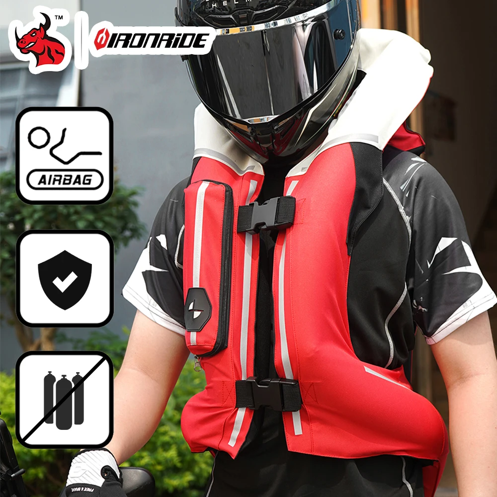 

Motorcycle Airbag Vest Anti-Fall Safety Jacket With Chest Back Protection Lightweight Breathable For Off-Road Street Riding