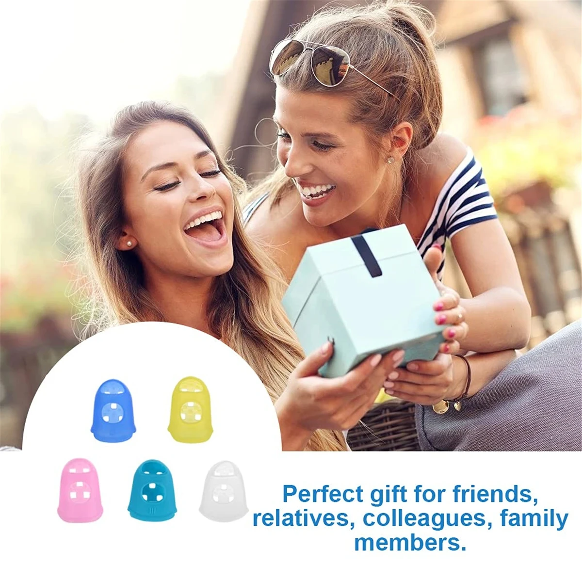 Miwayer 10 PCS Protectores de dedos de guitarra Protectores de dedos de silicona 5 tamaños