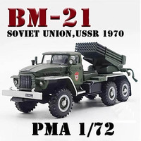 1/72 Scale Russian Army BM21 Hail Rocket Launcher Model 1970 Simulation Static Display Collectible Toy Gift Souvenir Decoration